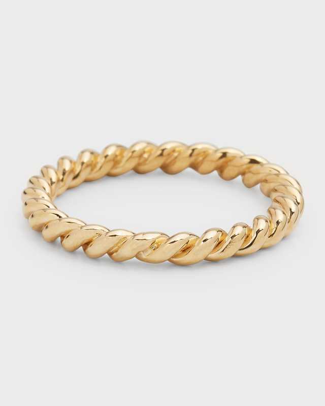 14K Yellow Gold Rope Band Ring, Size